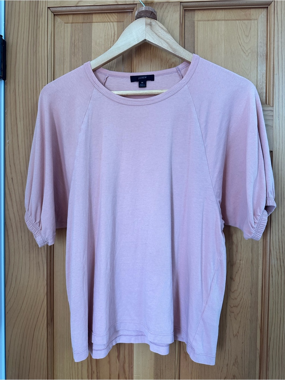 J. Crew Blush Pink Short-Puff Sleeve Tee